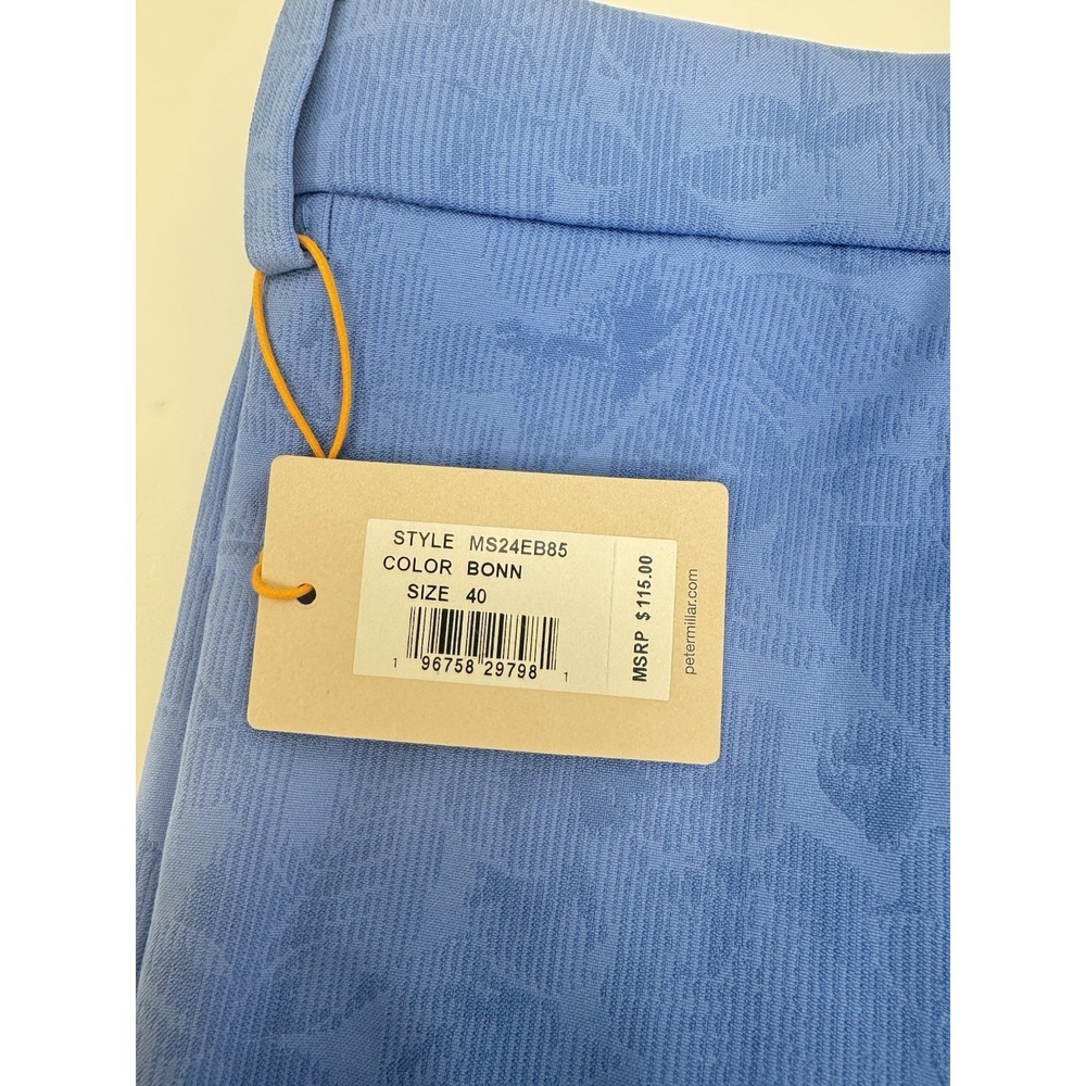 NWT Peter Millar Crown Sport Salem Shadow Stripe Floral Golf Shorts Blue 40 $115 - Picture 3 of 9